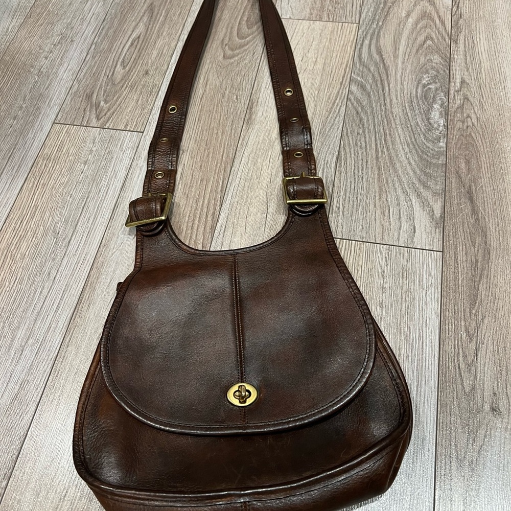 Coach Rich Brown Leather Shoulder Bag